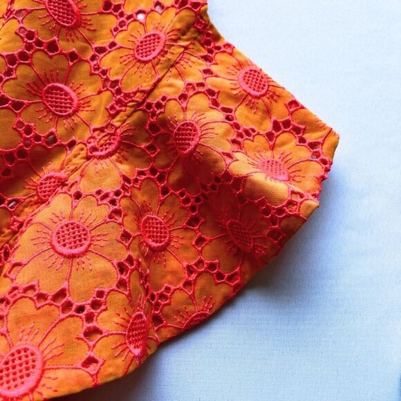 NWT DAIZY SHELY RUNWAY NEON ORANGE PINK ASYMMETRICAL CROCHET SKIRT - XS (IT40) - Picture 10 of 14